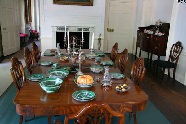 Dining room of Moses Myers House museum. Norfolk, VA.