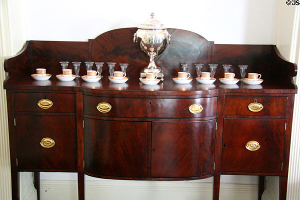 Sideboard in dining room of Moses Myers House museum. Norfolk, VA.