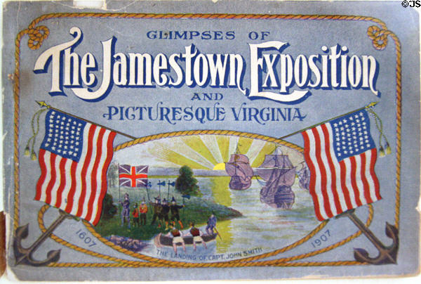 Jamestown Exposition (1907) postcard glimpses collection cover at Moses Myers House museum. Norfolk, VA.