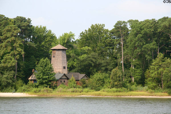 Tower on shore adjacent to Hermitage Museum. Norfolk, VA.
