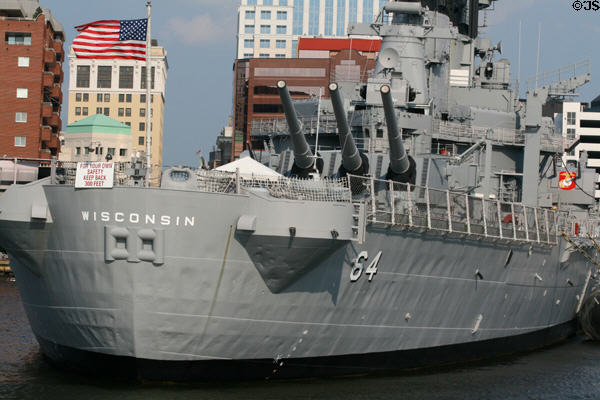 Stern of Battleship Wisconsin. Norfolk, VA.