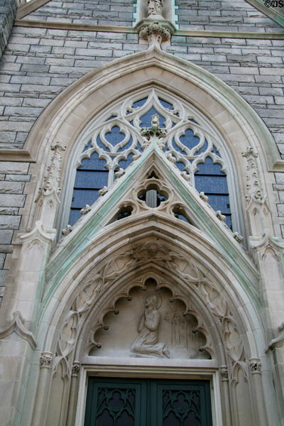 Gothic portal of St. Paul's Catholic Church. Portsmouth, VA.