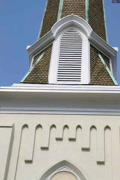 Tower details of Monumental Methodist Church. Portsmouth, VA.