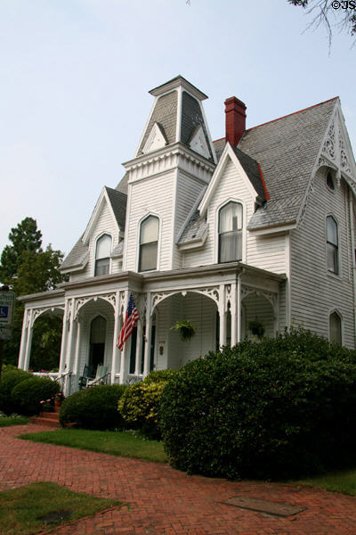 Gothic Style white clapboard house (1880) (370 Middle St.). Portsmouth, VA.