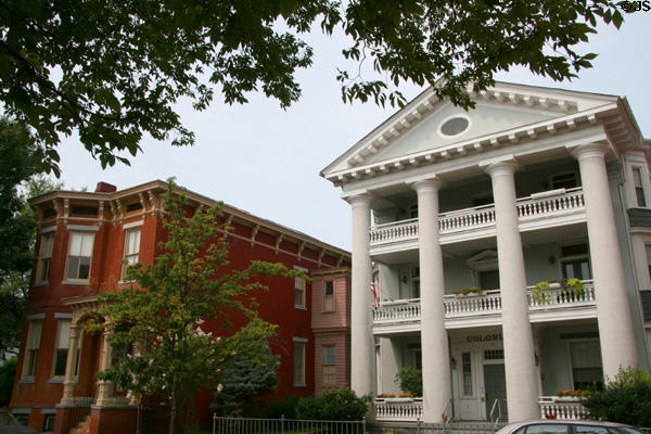 414 Middle St. (c1830's) Colonial with four 3-story columns beside 420 Middle St. Portsmouth, VA.