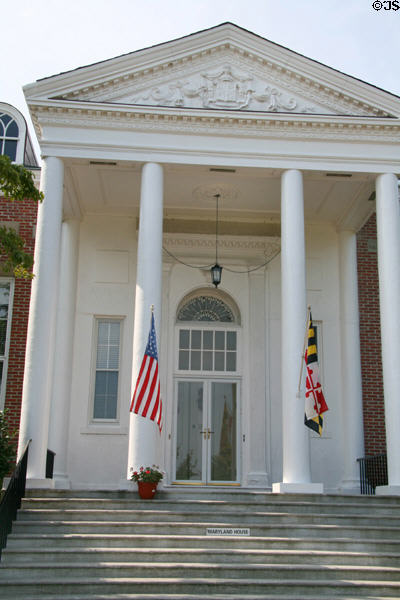Entrance of Maryland House for 1907 Jamestown Exposition now used by Naval Station Norfolk. Norfolk, VA.