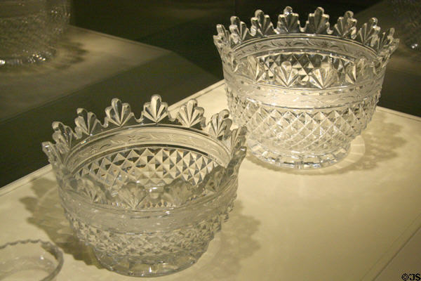 Moses Myers glass table service (c1800) probably Bristol, England at Chrysler Museum of Art. Norfolk, VA.