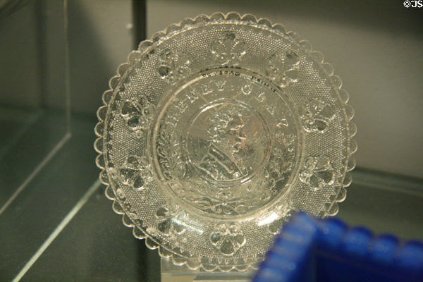 Pressed glass Henry Clay plate (c1830-45) at Chrysler Museum of Art. Norfolk, VA.