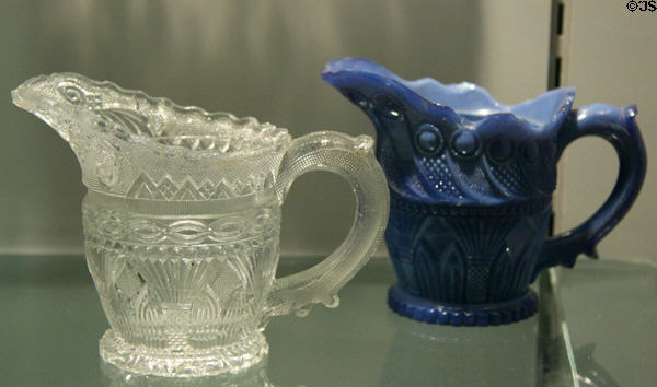 American pressed glass pitchers (1830-45) at Chrysler Museum of Art. Norfolk, VA.