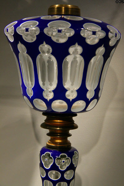 Detail of American cut glass lamp at Chrysler Museum of Art. Norfolk, VA.