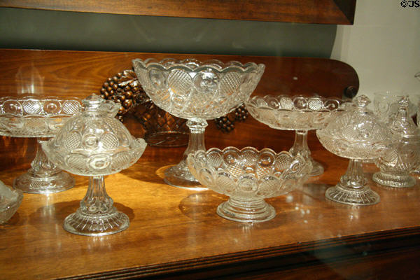 Pressed glass dessert service in Comet pattern (c1860) attrib. Boston & Sandwich Glass Co. at Chrysler Museum of Art. Norfolk, VA.