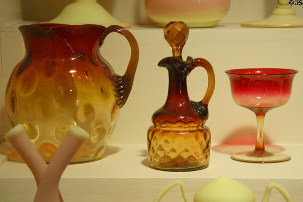 Mount Washington Glass Co. amberina glassware at Chrysler Museum of Art. Norfolk, VA.