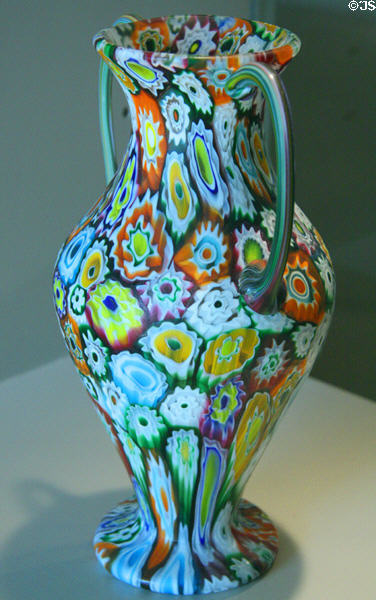 Venetian millefiori vase (c1910) by Fratelli Toso at Chrysler Museum of Art. Norfolk, VA.