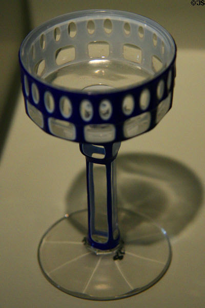Wiener Werkstätte glass goblet (c1906-10) by Otto Prutscher made by Meyr's Neffe Glaswurk at Chrysler Museum of Art. Norfolk, VA.