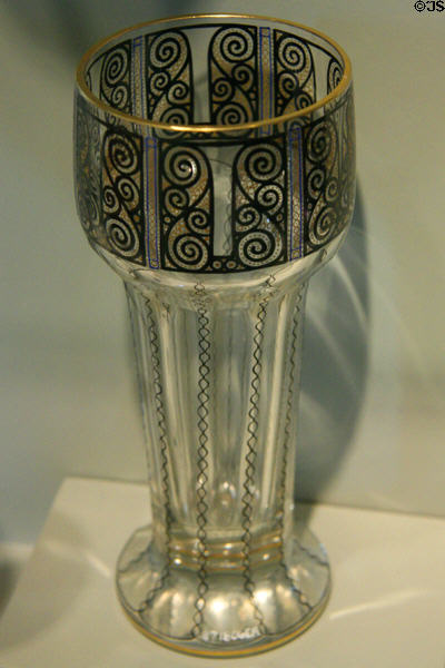 Wiener Werkstätte glass vase (c1908-13) by Koloman Moser at Chrysler Museum of Art. Norfolk, VA.