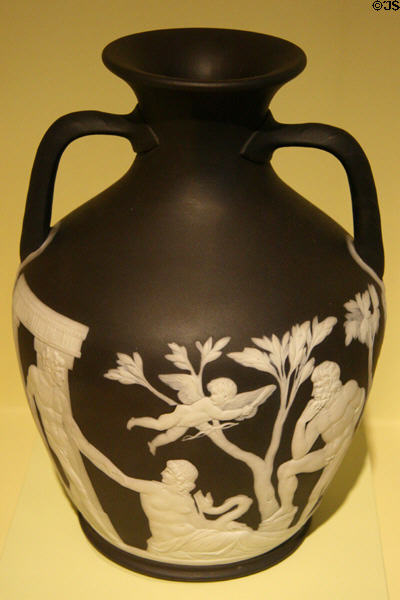 Replica of Portland Vase (c1878) by Josiah Wedgwood & Sons at Chrysler Museum of Art. Norfolk, VA.