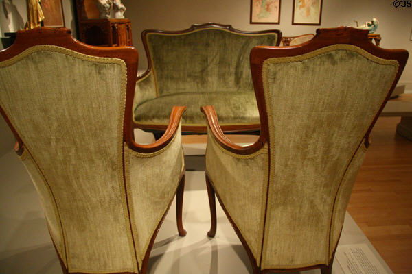 Art Nouveau settee & two armchairs (c1900) by Edouard Colonna designed for 1900 Paris World's Fair at Chrysler Museum of Art. Norfolk, VA.