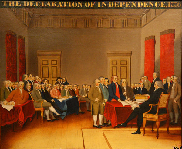 Declaration of Independence painting (c1840-45) by Edward Hicks at Chrysler Museum of Art. Norfolk, VA.