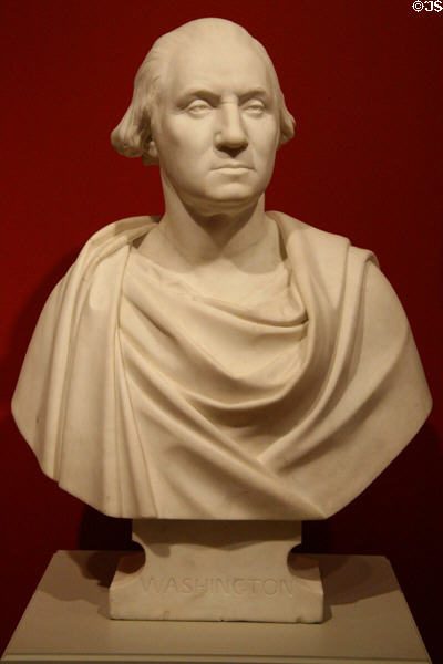 Marble bust of George Washington (c1850) by Thomas Crawford at Chrysler Museum of Art. Norfolk, VA.
