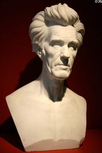 Marble bust of Andrew Jackson (1836-43) by Ferdinand August Pettrich at Chrysler Museum of Art. Norfolk, VA.