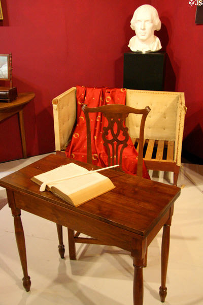 Furniture belonging to James Madison at James Madison Museum. Orange, VA.
