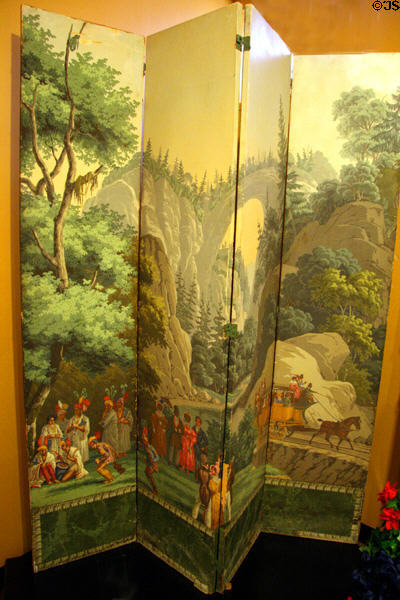 Floor screen with views of America wallpaper (c1815-30) by Jean Zuber & Co. of Paris as was used by James Monroe at James Madison Museum. Orange, VA.