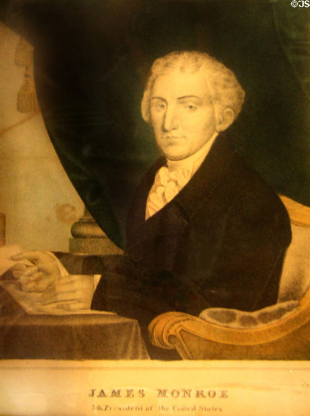 Graphic of James Monroe, 5th President of the United States at James Madison Museum. Orange, VA.