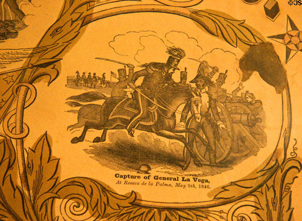 Poster detail of Gen. Zachary Taylor at capture of General La Vega at Resaca de la Palma (May 9, 1846). Orange, VA.