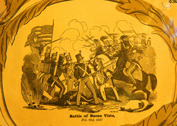Poster detail of Gen. Zachary Taylor leading Battle of Buena Vista (Feb. 22, 1847). Orange, VA.