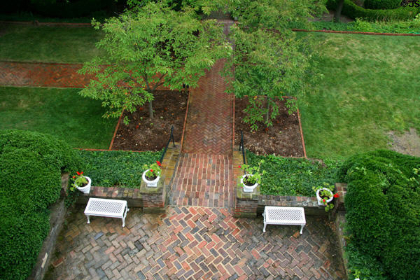 View of garden from Woodrow Wilson Birthplace upper porch. Staunton, VA.