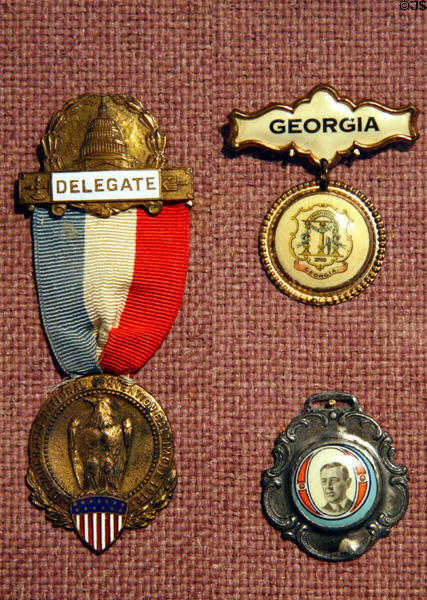 Democratic national convention badges (1912) at Woodrow Wilson Presidential Library. Staunton, VA.