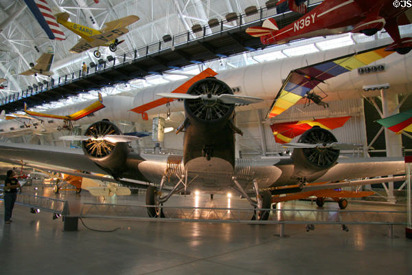 Head on view of Junkers Ju 52/3m (CASA 352L) (1945) trimotor passenger plane from Germany at National Air & Space Museum. Chantilly, VA.