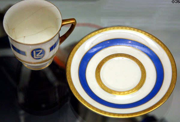 German cup & saucer (1930s) from Graf Zeppelin at National Air & Space Museum. Chantilly, VA.