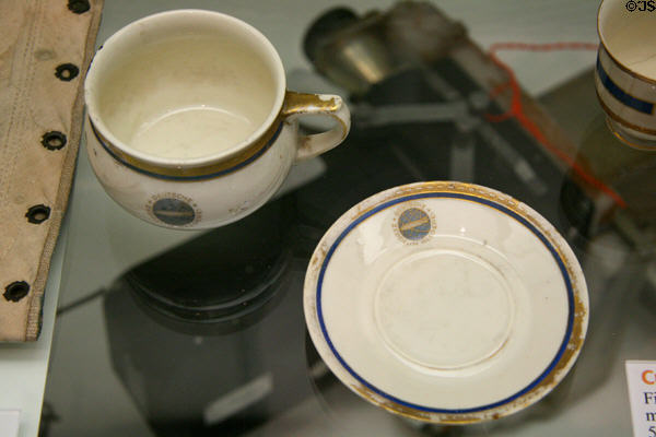 German cup & saucer (1930s) recovered from Hindenburg at National Air & Space Museum. Chantilly, VA.