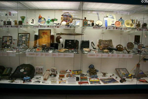 Collection of souvenirs about Charles A. Lindbergh at National Air & Space Museum. Chantilly, VA.