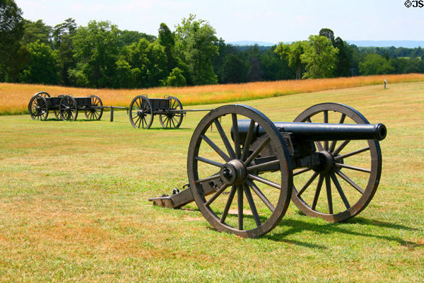 Cannons & caissons on Manassas battlefield. Manassas, VA.