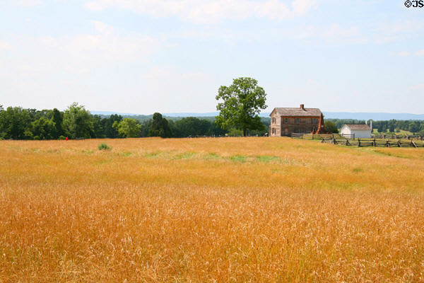 Manassas battlefield terrain with Henry House. Manassas, VA.