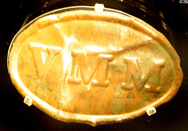 Volunteer Maine Militia cartridge box plate at Manassas NHS museum. Manassas, VA.