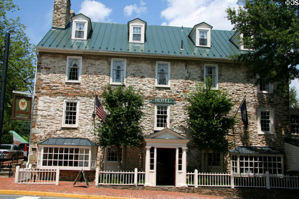Red Fox Inn (1728) (2 E. Washington St.) used by surveyor George Washington in 1748 & General Jeb Stuart during Civil War. Middleburg, VA. On National Register.