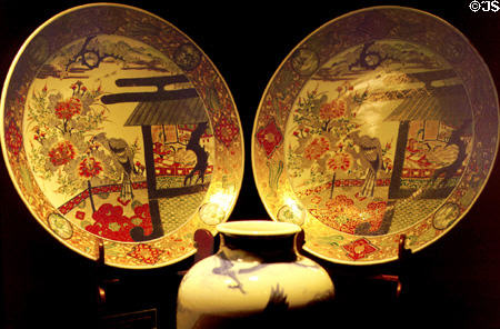 Japanese 19th c Imari porcelain plates which were gifts to MacArthur are now in the MacArthur Memorial. Norfolk, VA.