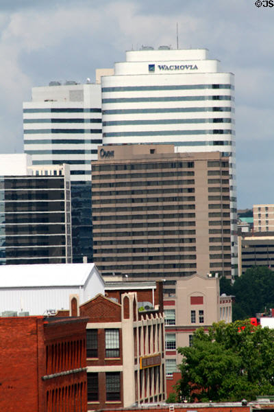 Wachovia, Omni & heritage commercial buildings on Richmond skyline. Richmond, VA.