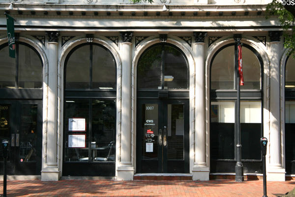 Entrance portals of Stearns Iron-Front Building (1007 E. Main St.). Richmond, VA.