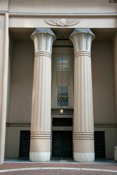 Column details of Egyptian Building. Richmond, VA.