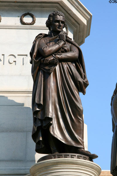 Thomas Jefferson statue on George Washington monument at Virginia State Capitol. Richmond, VA.