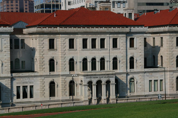 United States Court of Appeals (Lewis F. Powell, Jr. Courthouse) with sections from1858 by Ammi B. Young & additions of 1889 , 1912 & 1932. During the Civil War the building held offices of Jefferson Davis. Richmond, VA. Style: Italianate. On National Register.