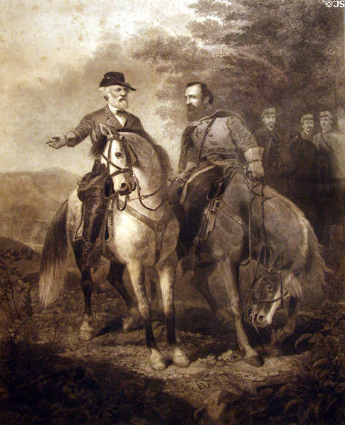 Last Meeting of R.E. Lee & Stonewall Jackson graphic (c1869) by Everett B.D. Julio at Museum of the Confederacy. Richmond, VA.