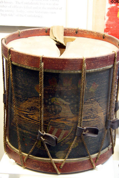 Drum (c1840s) used (1862) by William Tinley of 48th Georgia Infantry at Museum of the Confederacy. Richmond, VA.