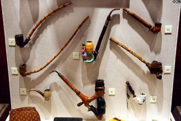 Collection of carved tobacco pipes at Museum of the Confederacy. Richmond, VA.