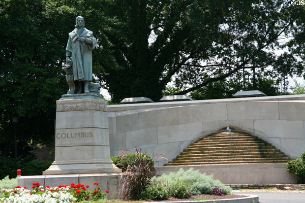 Christopher Columbus monument (1927) by Ferruccio Legnaioli at southern end of Boulevard at Byrd Park. Richmond, VA.