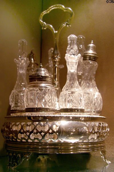 Antique silver cruet set at Museum of Virginia History. Richmond, VA.